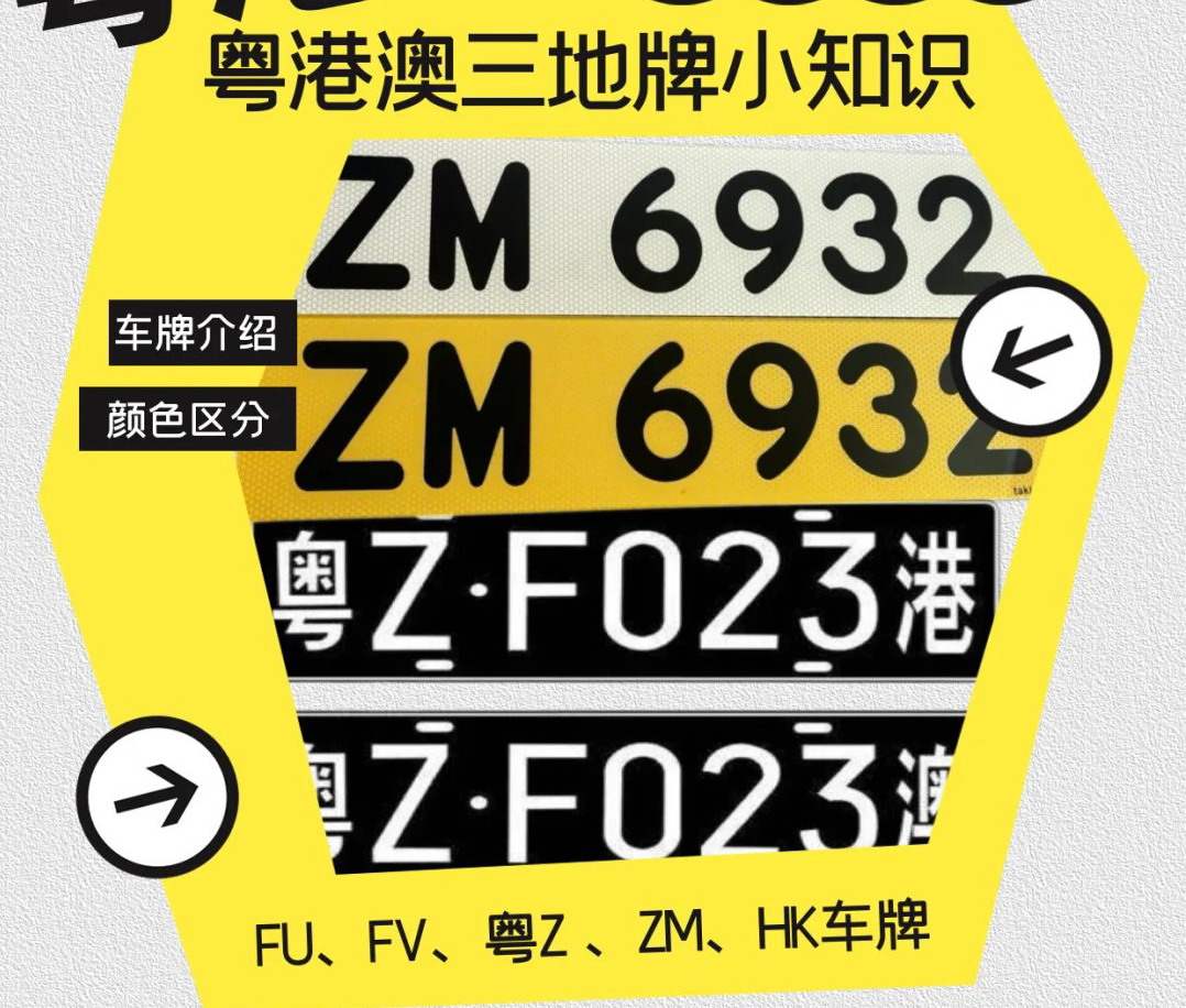 粤港澳三地车牌全解析：颜色与字母背后的通行密码