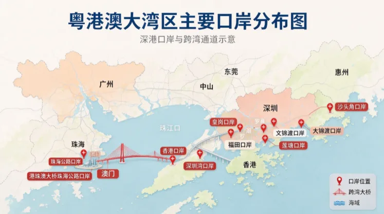 粤港澳大湾区地图深圳湾、莲塘、沙头角、港珠澳大桥位置 粤港澳大湾区地图深圳湾、莲塘、沙头角、港珠澳大桥位置